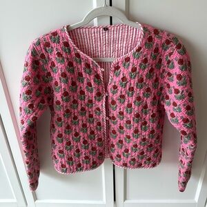 Etsy Quilted Free People Inspired Reversible Floral Striped Jacket Size Small